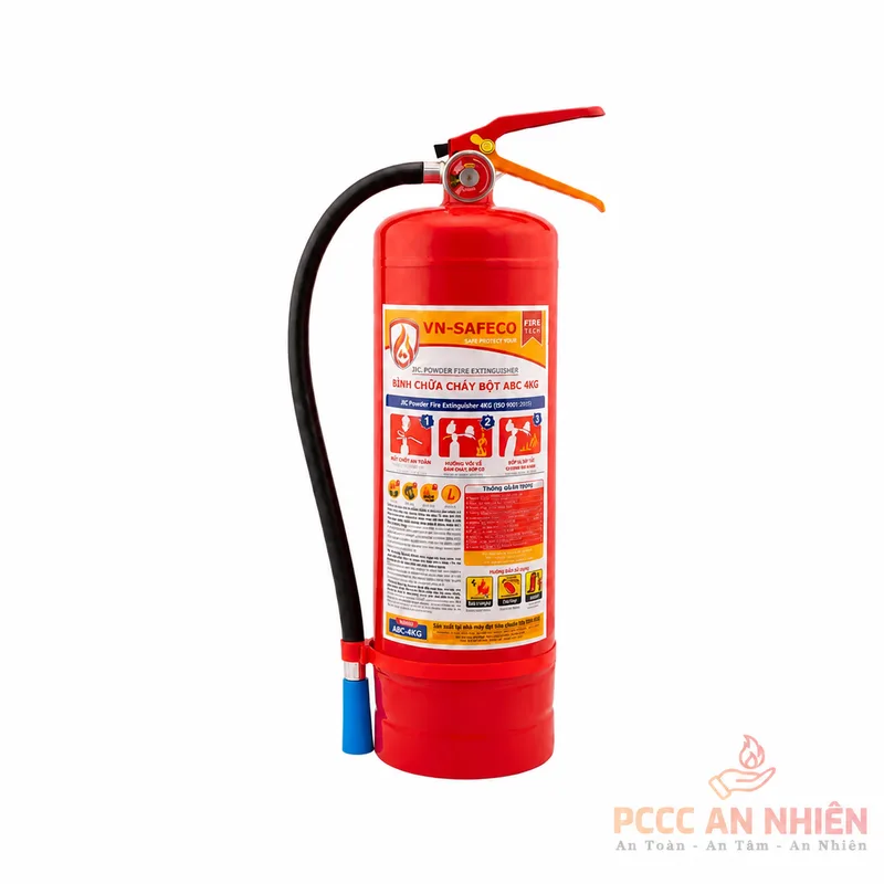 Bình chữa cháy bột ABC 4kg VN-SAFECO F4 - PCCC An Nhiên