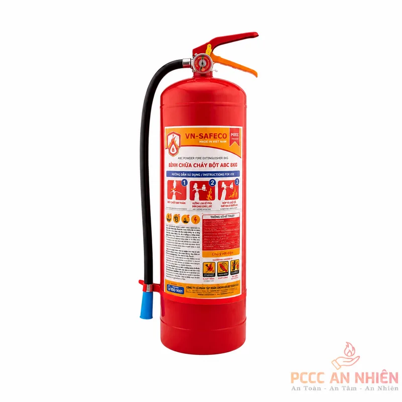 Bình chữa cháy bột ABC 8kg VN-SAFECO F8 - PCCC An Nhiên