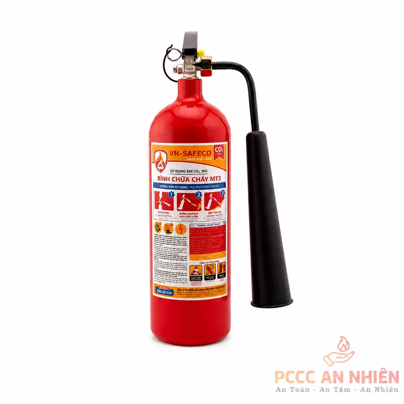 Bình chữa cháy khí CO2 3kg VN-SAFECO T3 - PCCC An Nhiên