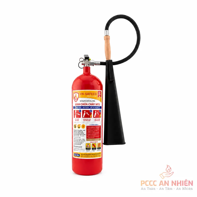 Bình chữa cháy khí CO2 5kg VN-SAFECO T5 - PCCC An Nhiên