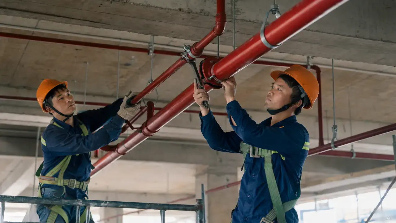 An toàn lao động khi thi công hệ thống PCCC trên cao - PCCC An Nhiên