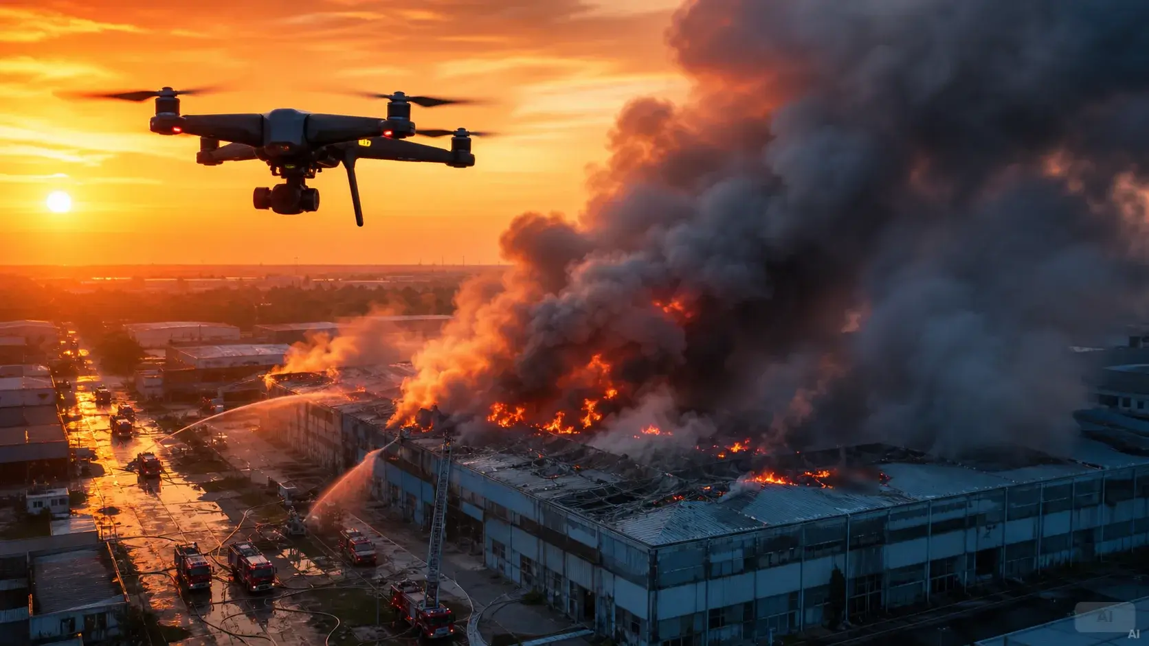 Drone hỗ trợ trinh sát và chữa cháy tại các đám cháy lớn - PCCC An Nhiên