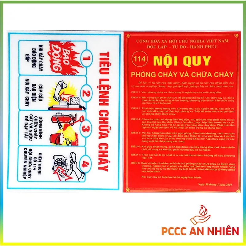 Bộ nội quy và tiêu lệnh PCCC bằng mica - PCCC An Nhiên