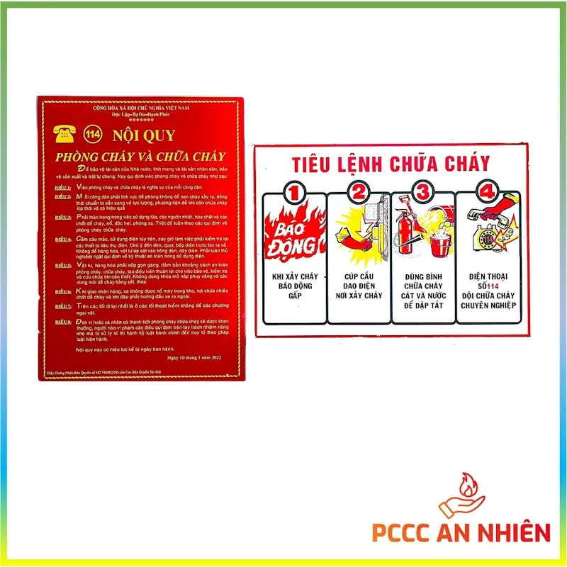Bộ nội quy và tiêu lệnh PCCC bằng thép tráng kẽm - PCCC An Nhiên