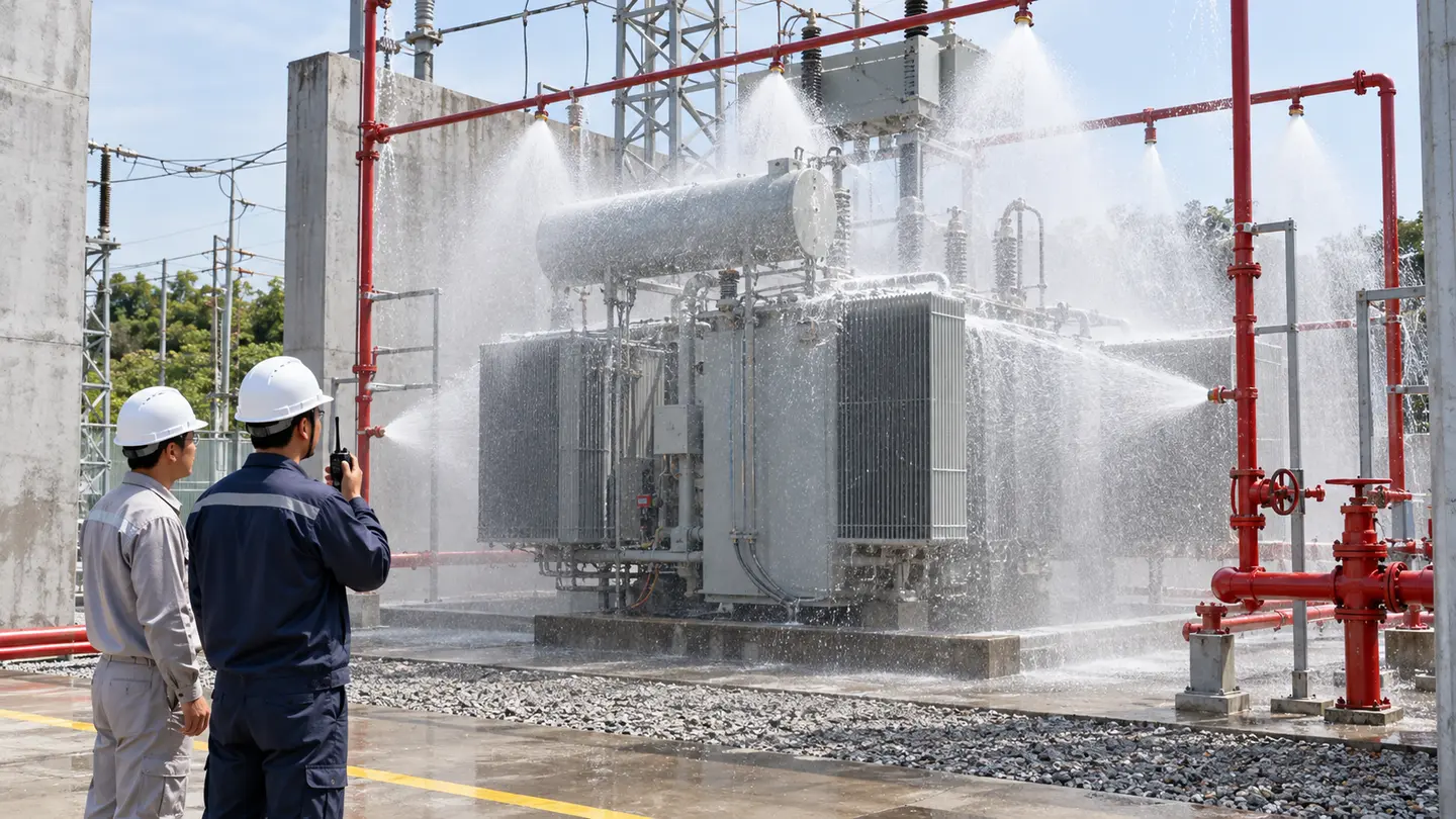Thi công hệ thống deluge và phun nước cố định - PCCC An Nhiên